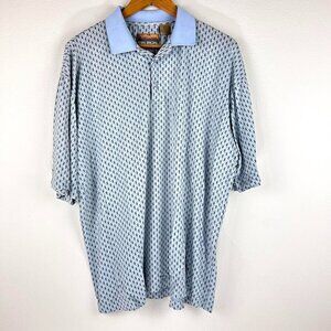 Bobby Chan Men’s Blue Silk Blend Casual Golf Polo Size XL